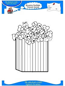 Çocuklar İçin Popcorn Boyama Sayfaları 